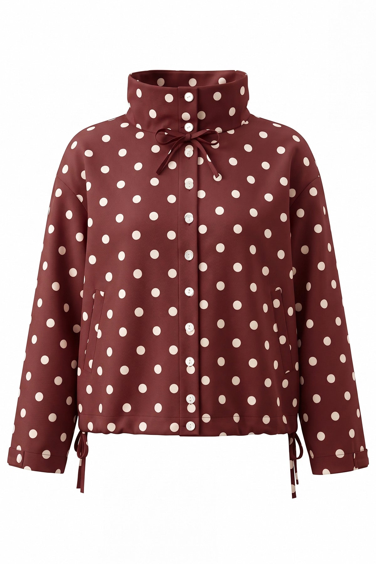 Womens Brown Polka Dot Short Trench Coat | CicyBell