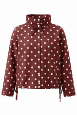 Womens Brown Polka Dot Short Trench Coat | CicyBell