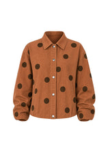 Womens Brown Polka Dot Denim Jacket | CicyBell