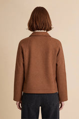 Womens Brown Faux Suede Leather Jacket | CicyBell