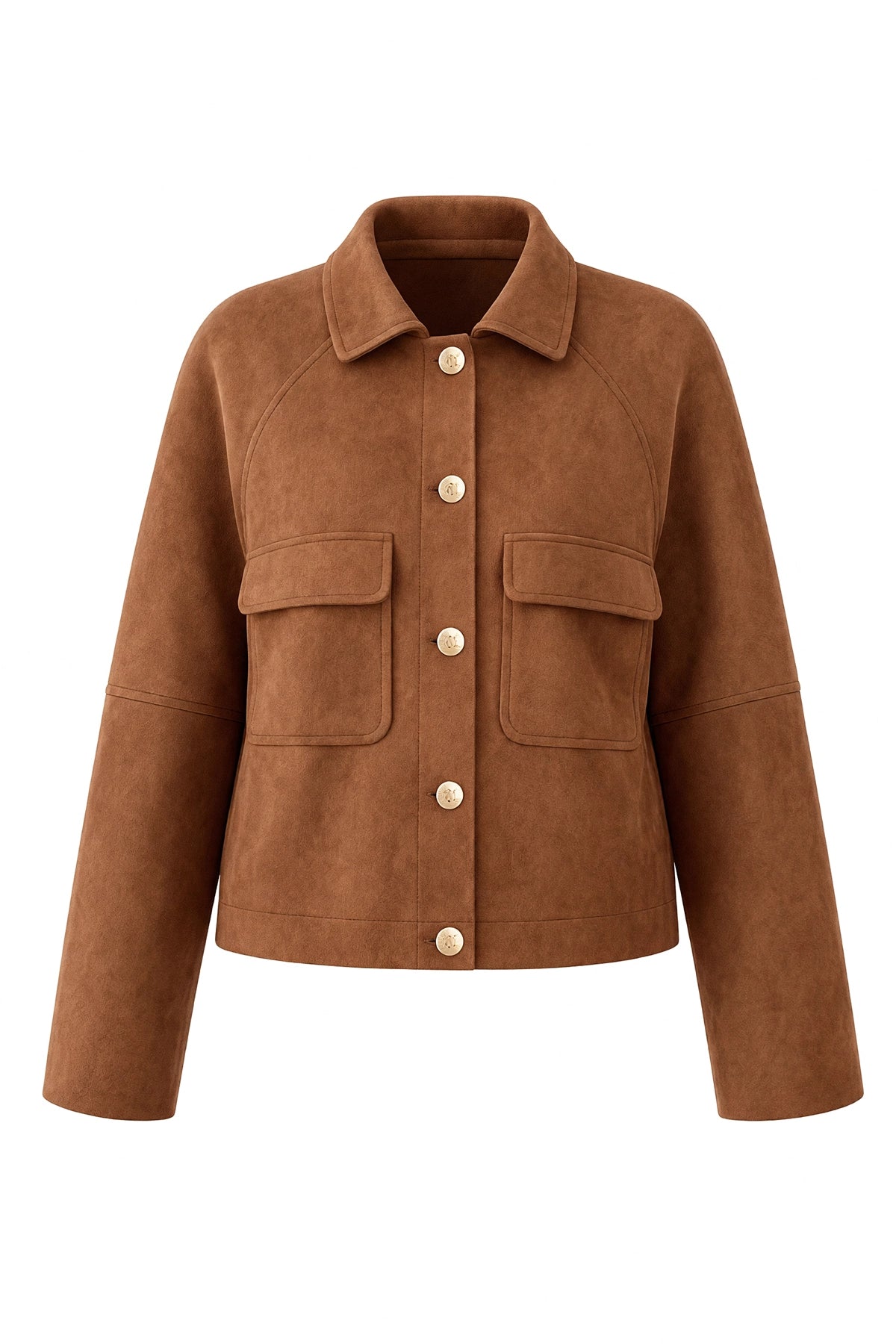 Womens Brown Faux Suede Leather Jacket | CicyBell