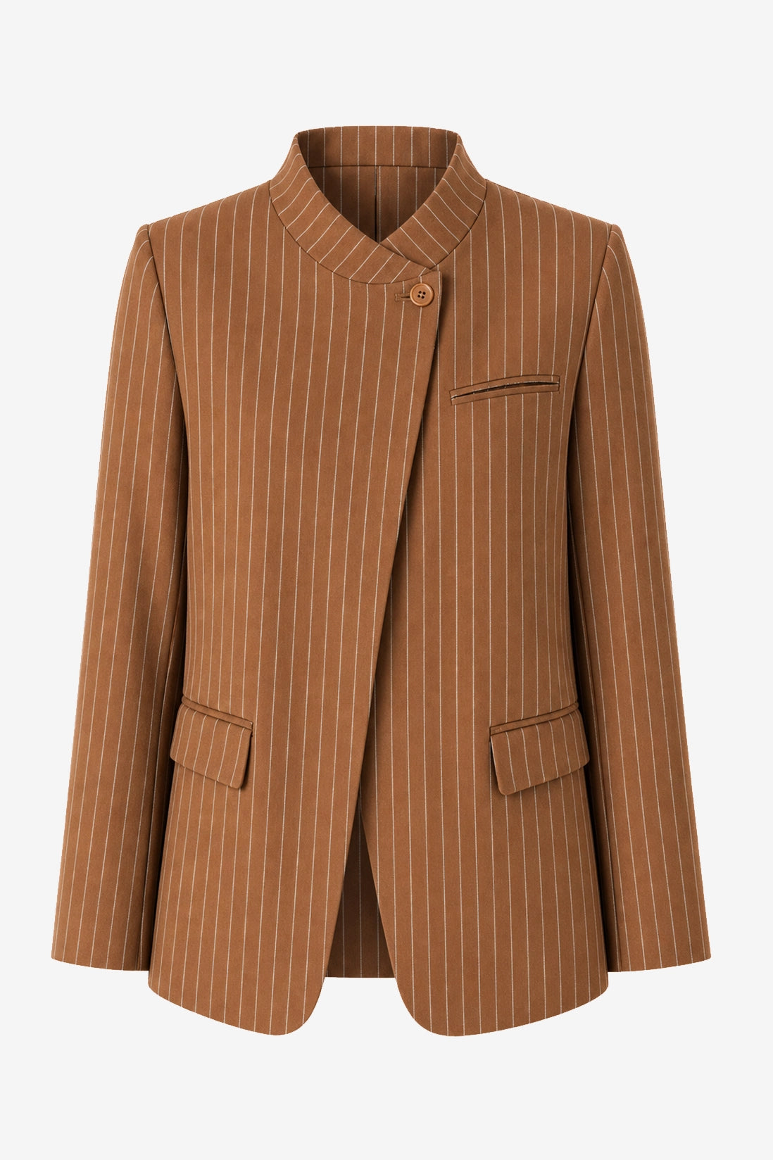 Womens Brown Professional Striped Blazer | CicyBell