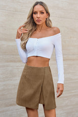 Cicy Bell Womens Brown Corduroy Mini Skirt