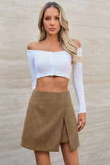 Cicy Bell Womens Brown Corduroy Mini Skirt