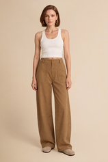 Womens Brown High Waisted Barrel Pants | CicyBell