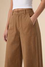 Womens Brown High Waisted Barrel Pants | CicyBell