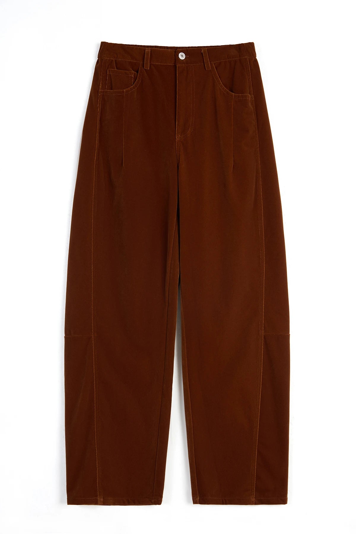 Womens Brown High Waisted Wide Leg Trousers | Cicy Bell