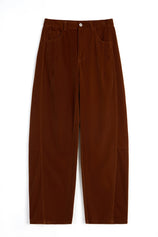 Womens Brown High Waisted Wide Leg Trousers | Cicy Bell