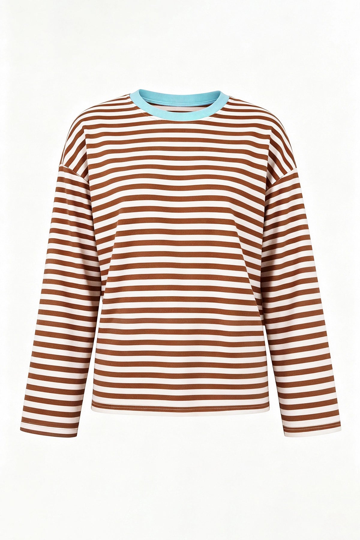 Womens Brown Striped Long Sleeve Top | CicyBell