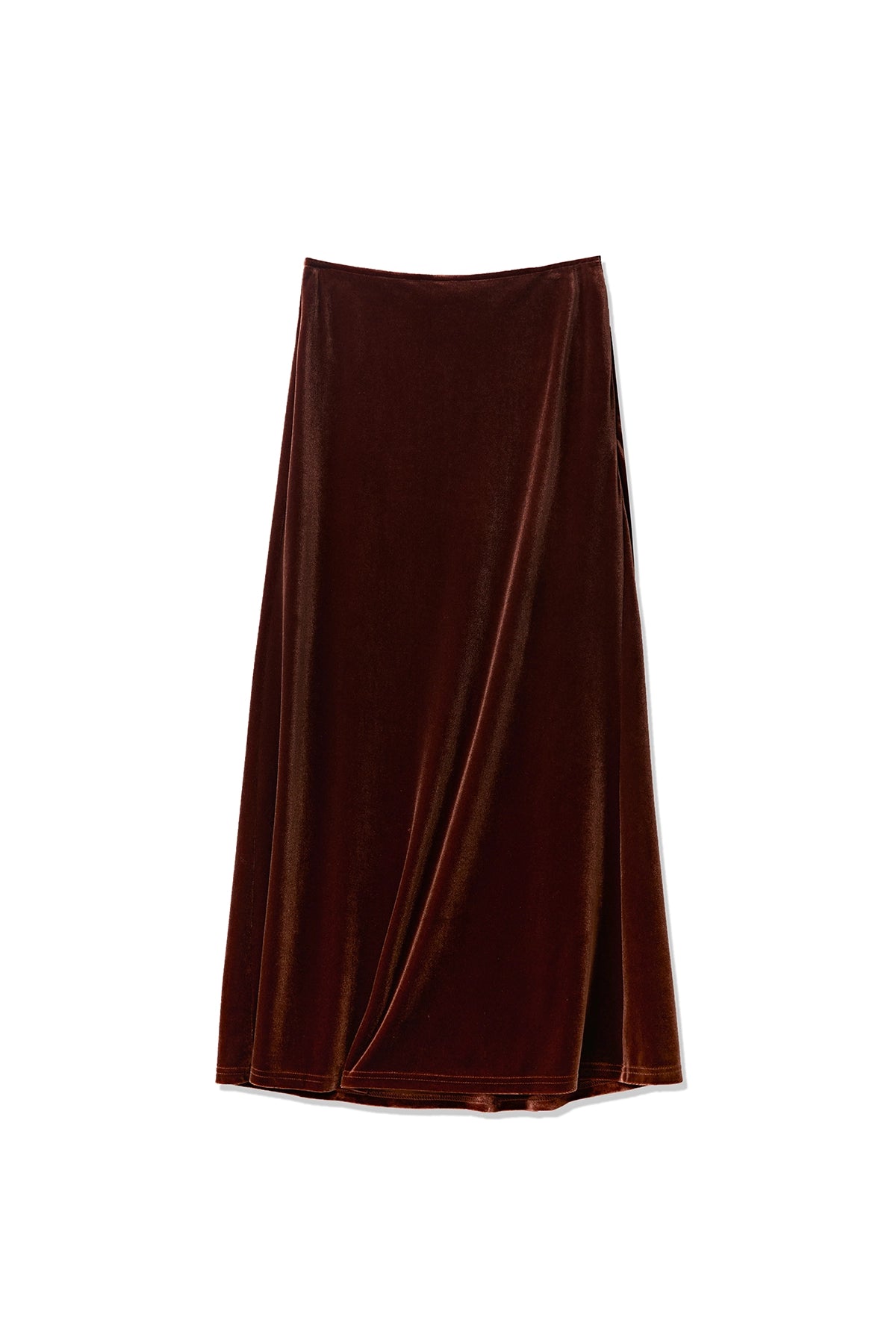 Womens Brown Velvet Maxi Skirt | CicyBell