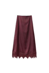 Womens Brown Polka Dot Satin Maxi Skirt | CicyBell