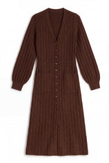 Womens Brown Long Cardigan Sweaters | CicyBell