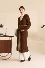 Womens Brown Long Cardigan Sweaters | CicyBell