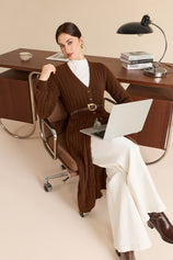 Womens Brown Long Cardigan Sweaters | CicyBell