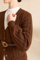 Womens Brown Long Cardigan Sweaters | CicyBell