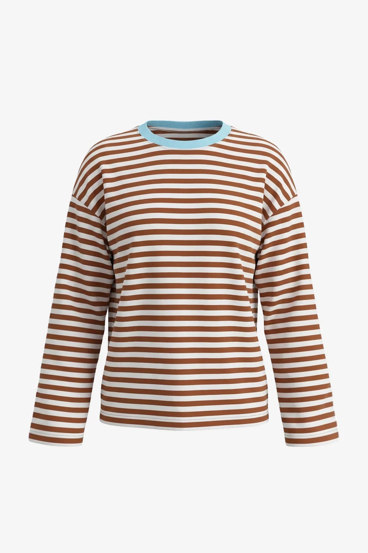 Womens Brown Striped Long Sleeve Top | CicyBell