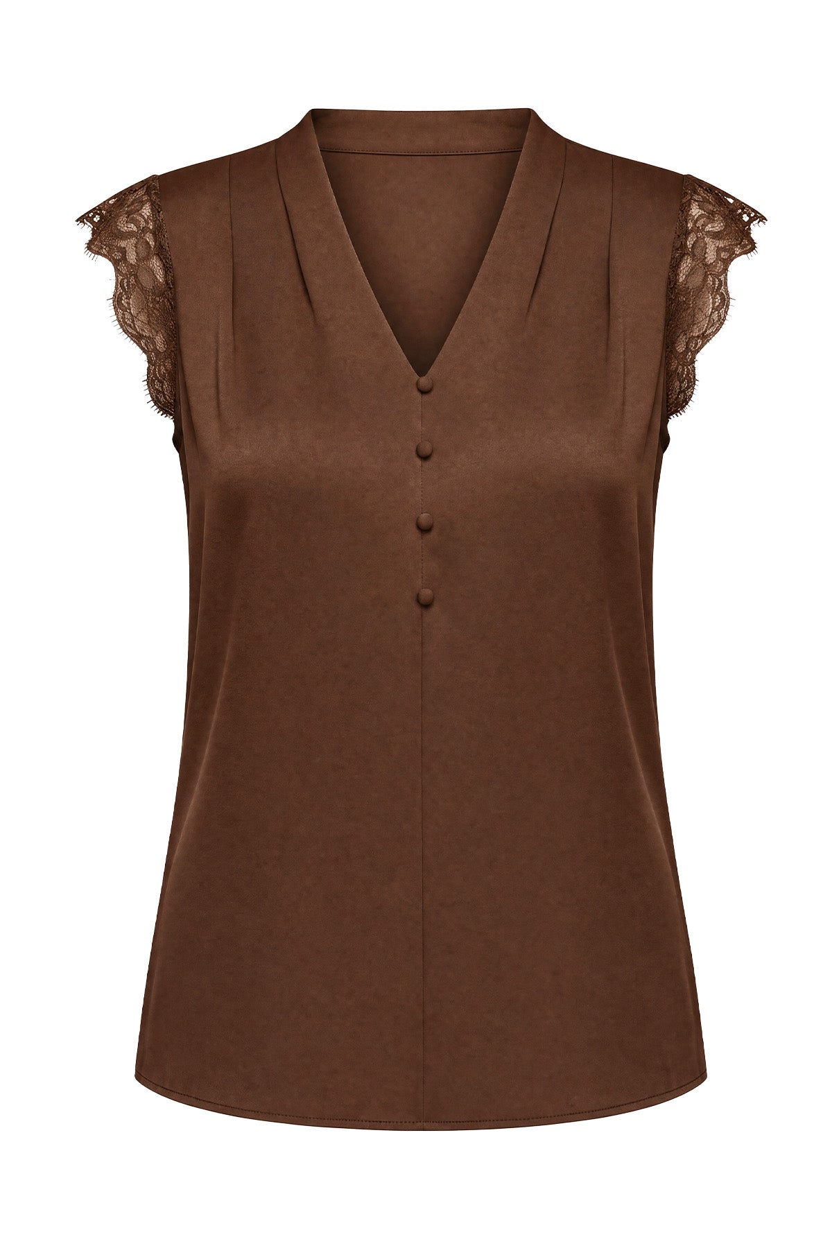 Womens Brown Silk Satin Tank Tops | CicyBell