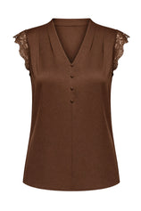 Womens Brown Silk Satin Tank Tops | CicyBell