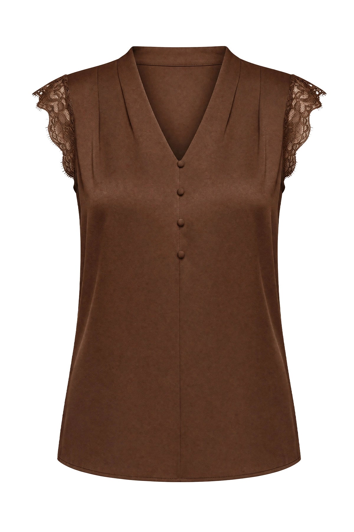 Womens Brown Silk Satin Tank Tops | CicyBell
