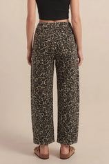 Womens Brown Leopard High Waisted Barrel Jeans | CicyBell