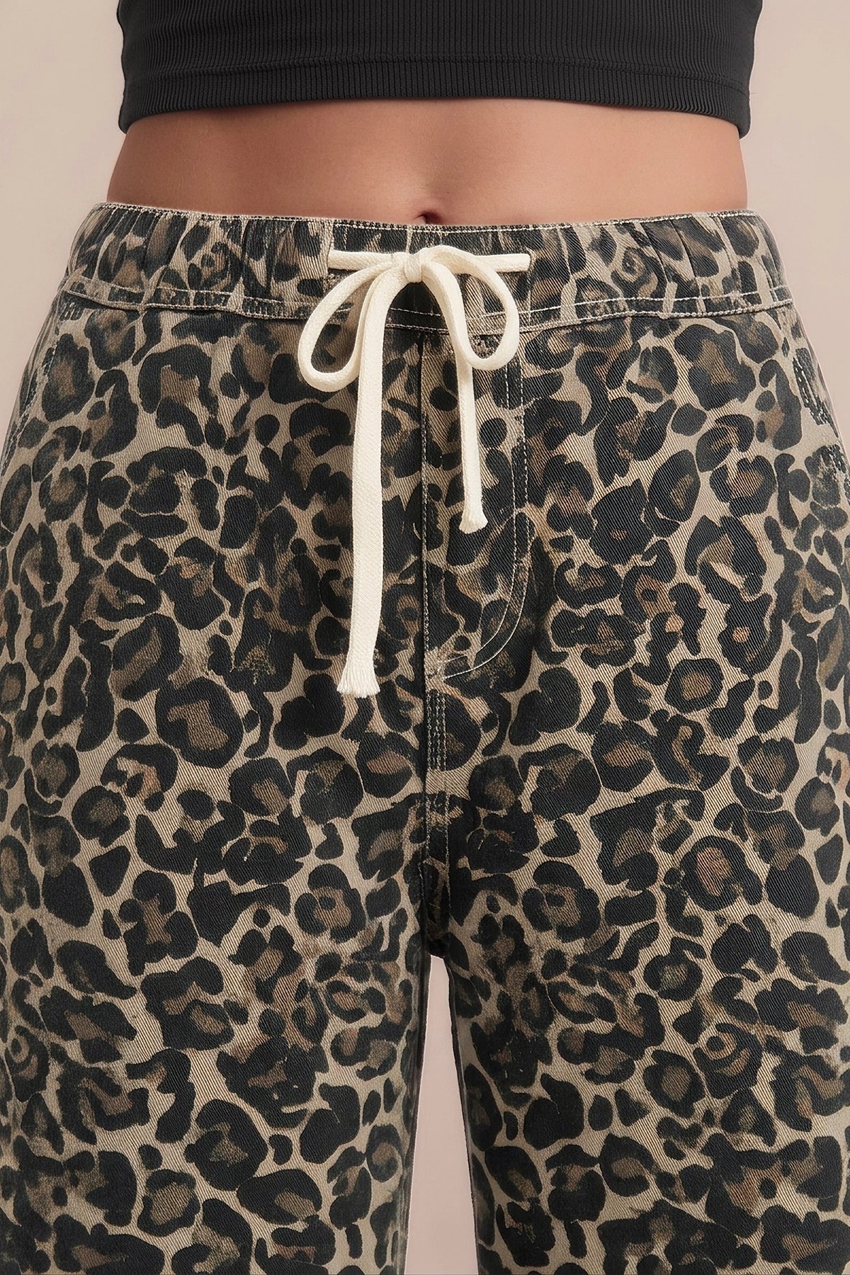 Womens Brown Leopard High Waisted Barrel Jeans | CicyBell