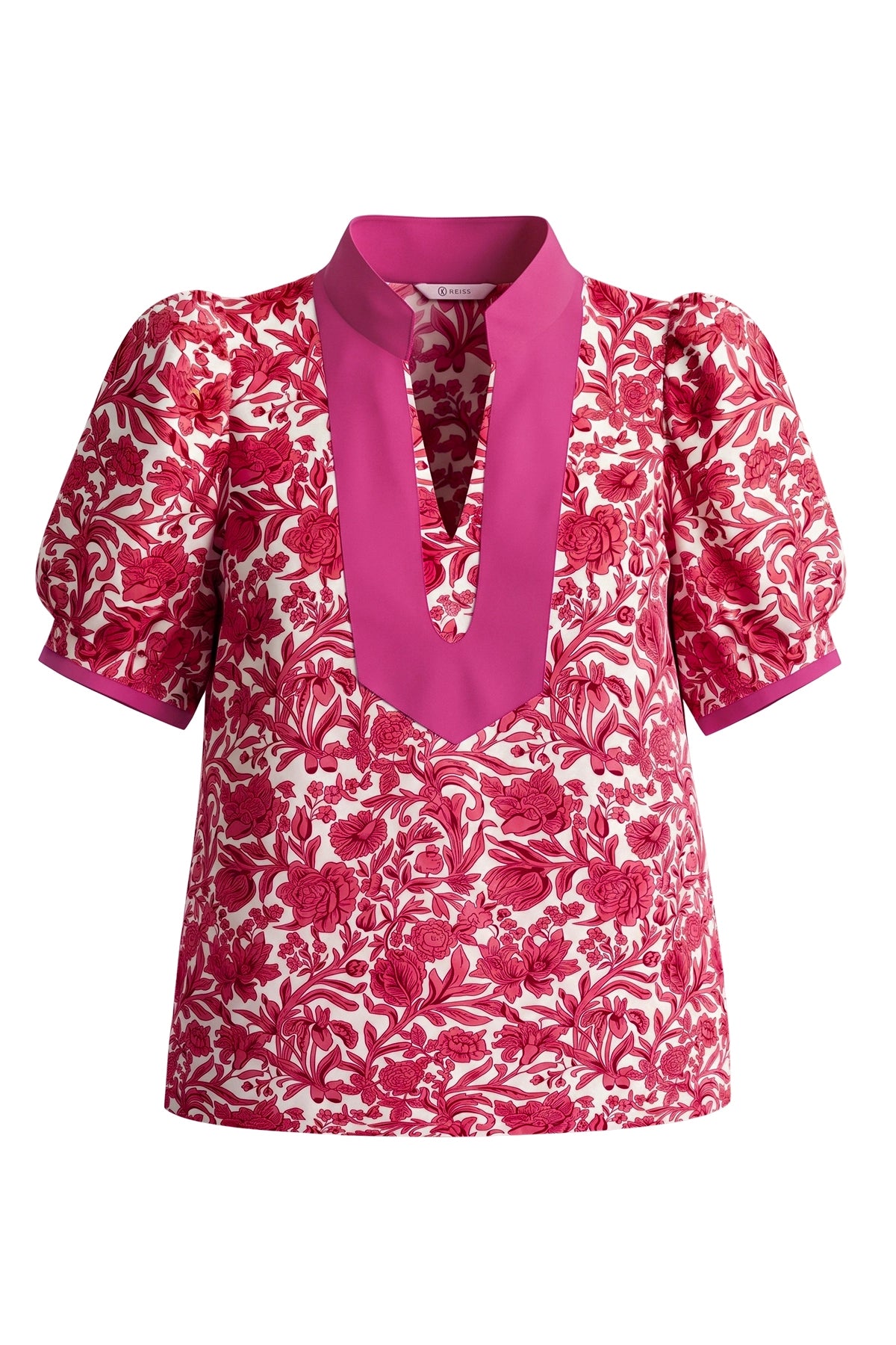 Womens Rose Red Puff Sleeve Blouses | CicyBell
