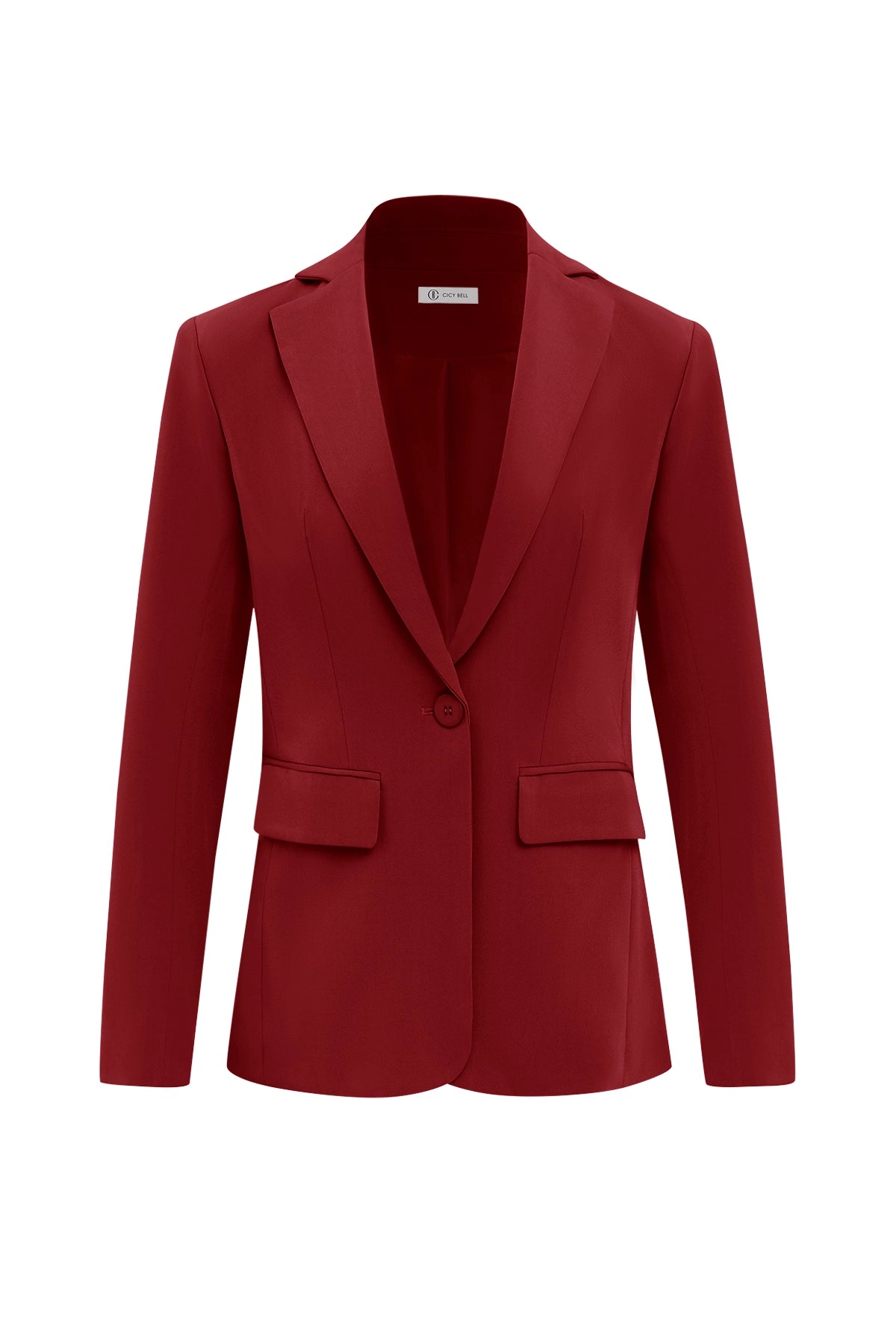 Womens Burgundy Casual Work Blazers | CicyBell