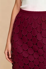 Womens Burgundy Hollow Out Maxi Skirts | CicyBell