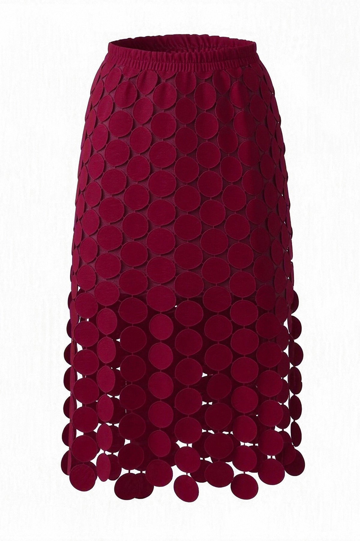 Womens Burgundy Hollow Out Maxi Skirts | CicyBell