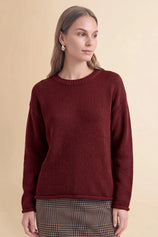 Womens Burgundy Long Sleeve Sweater | Cicy Bell