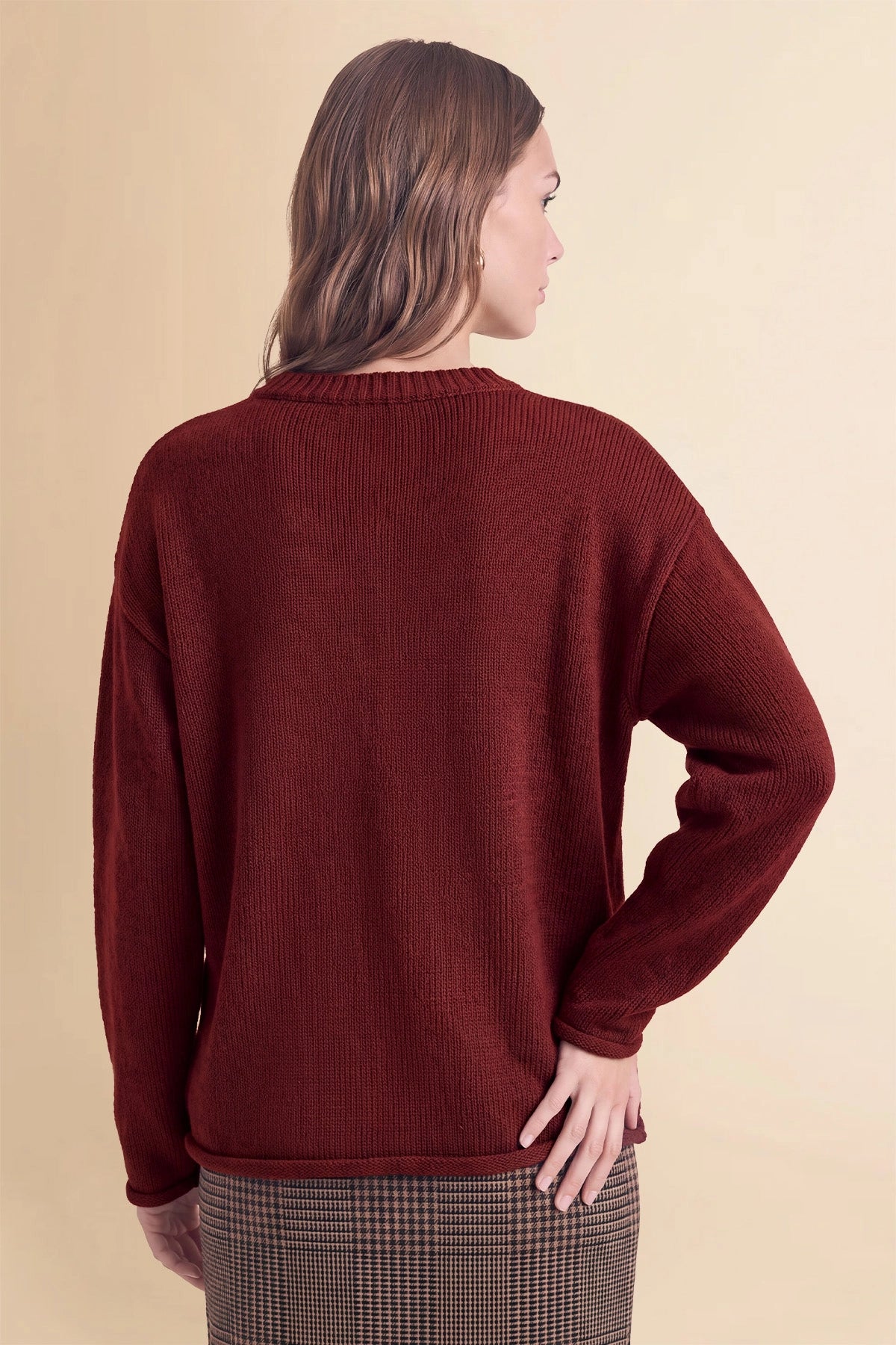 Womens Burgundy Long Sleeve Sweater | Cicy Bell