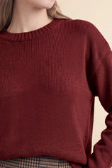 Womens Burgundy Long Sleeve Sweater | Cicy Bell