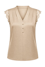 Womens Camel Silk Satin Tank Tops | CicyBell