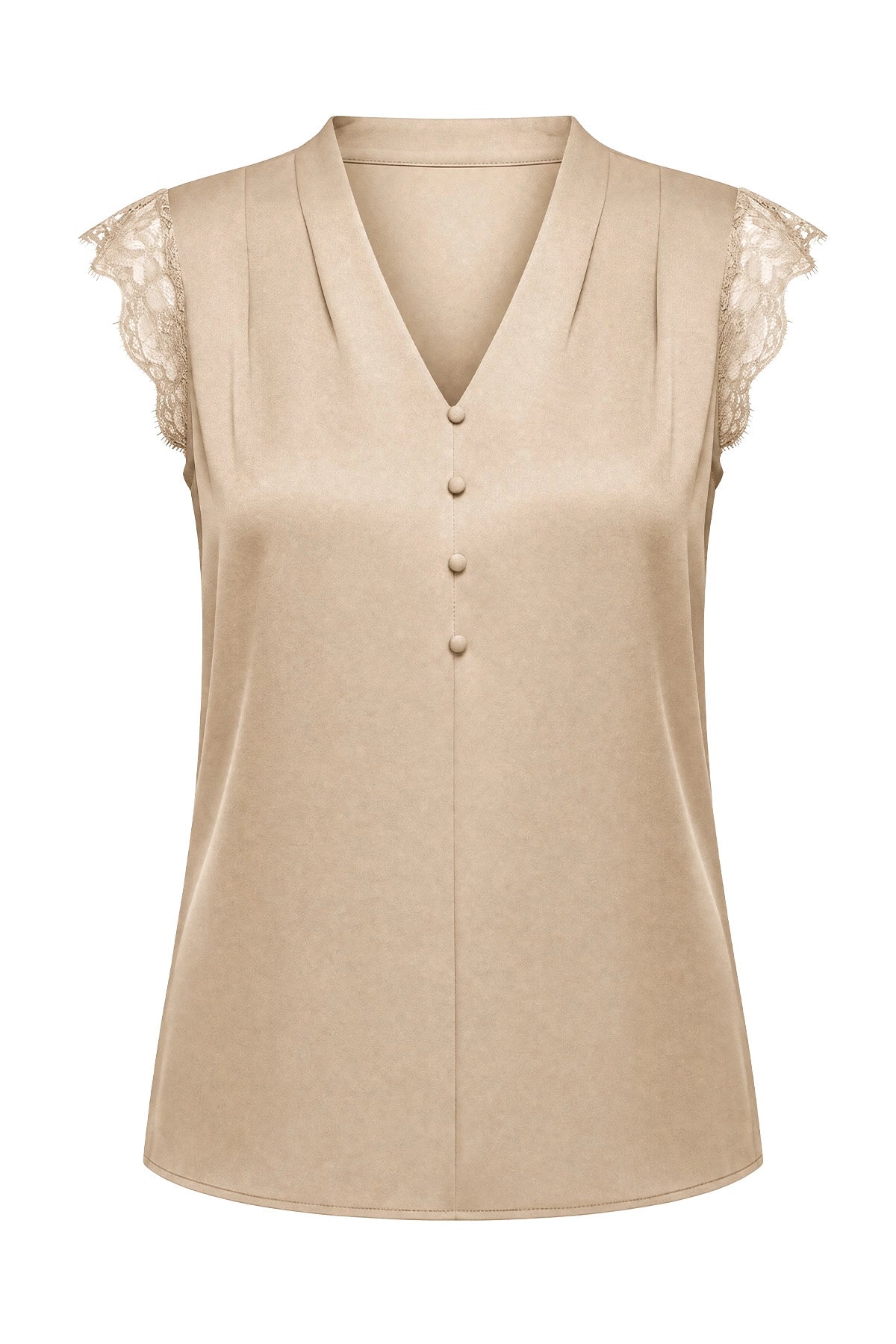 Womens Camel Silk Satin Tank Tops | CicyBell
