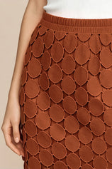 Womens Caramel Hollow Out Maxi Skirts | CicyBell