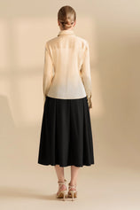 Womens Champagne Satin Button Down Shirt | CicyBell