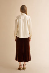 Womens Champagne Satin Button Down Shirts | CicyBell