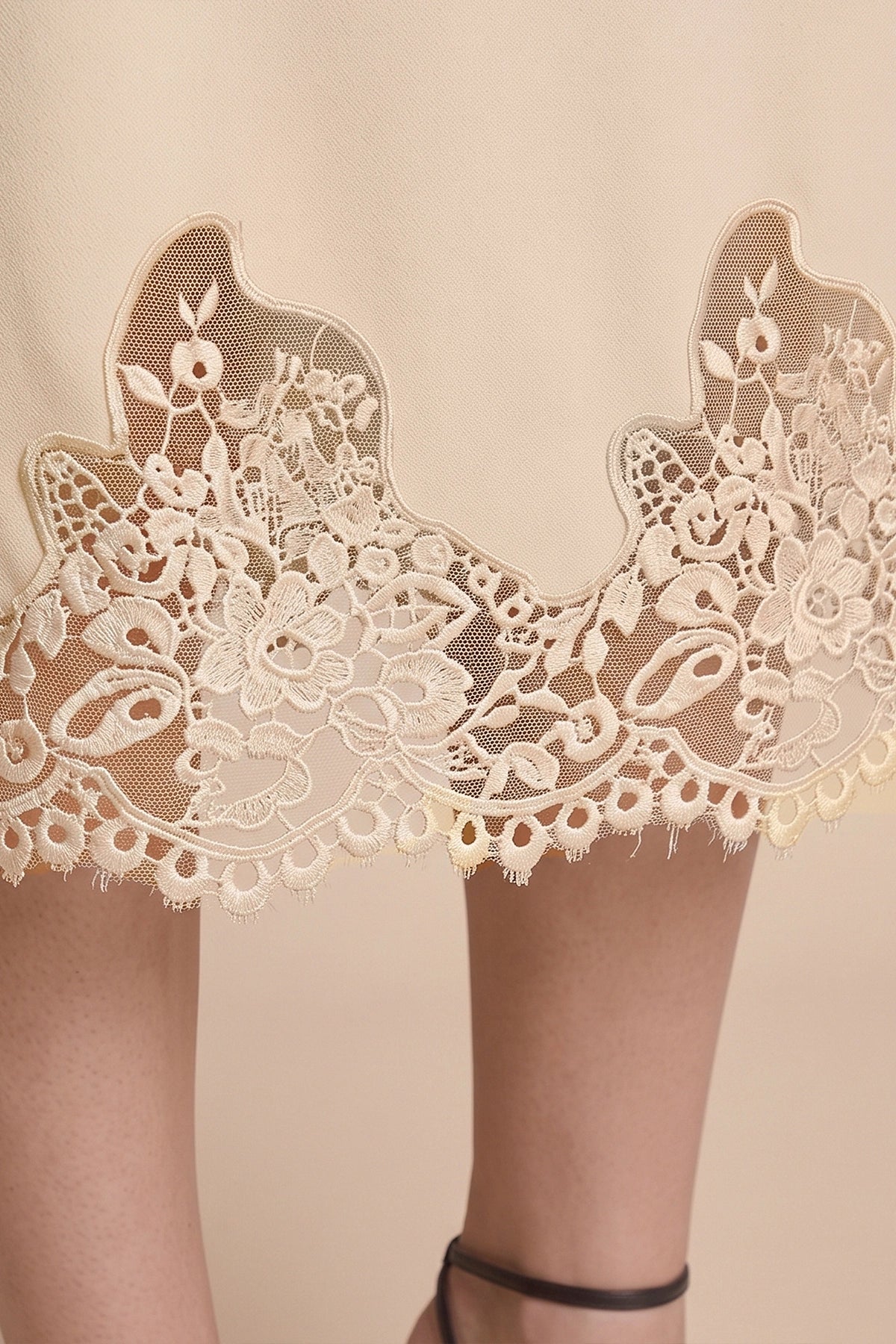 Womens Champagne Silk Satin Midi Skirts | CicyBell