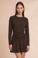 Womens Coffee A-Line Sweater Dresses | CicyBell