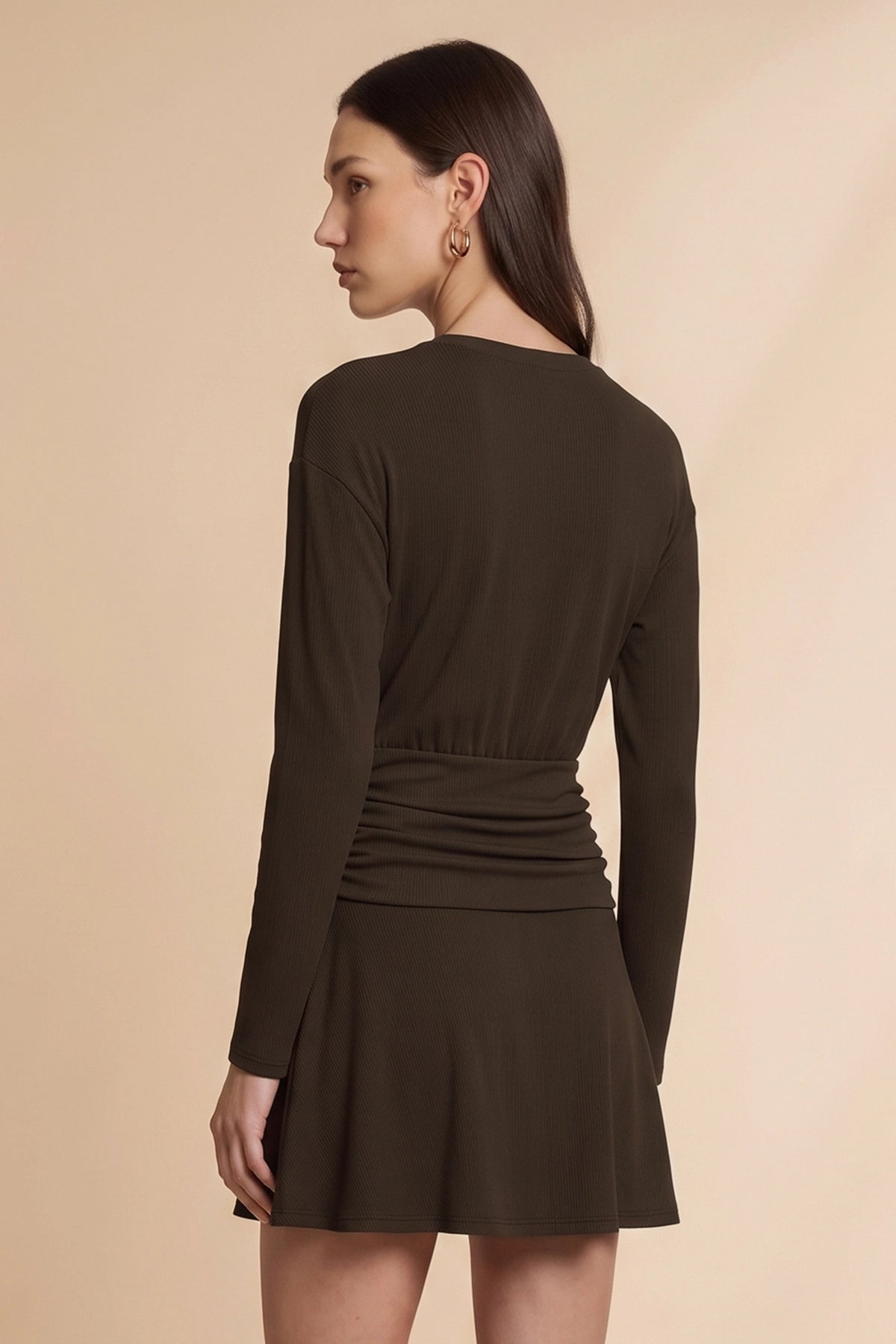 Womens Coffee A-Line Sweater Dresses | CicyBell