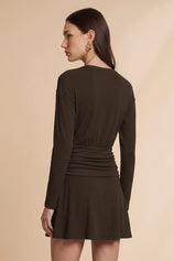 Womens Coffee A-Line Sweater Dresses | CicyBell