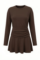 Womens Coffee A-Line Sweater Dresses | CicyBell
