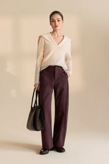 Womens Coffee High Waisted Barrel Pants | CicyBell