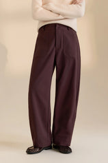 Womens Coffee High Waisted Barrel Pants | CicyBell