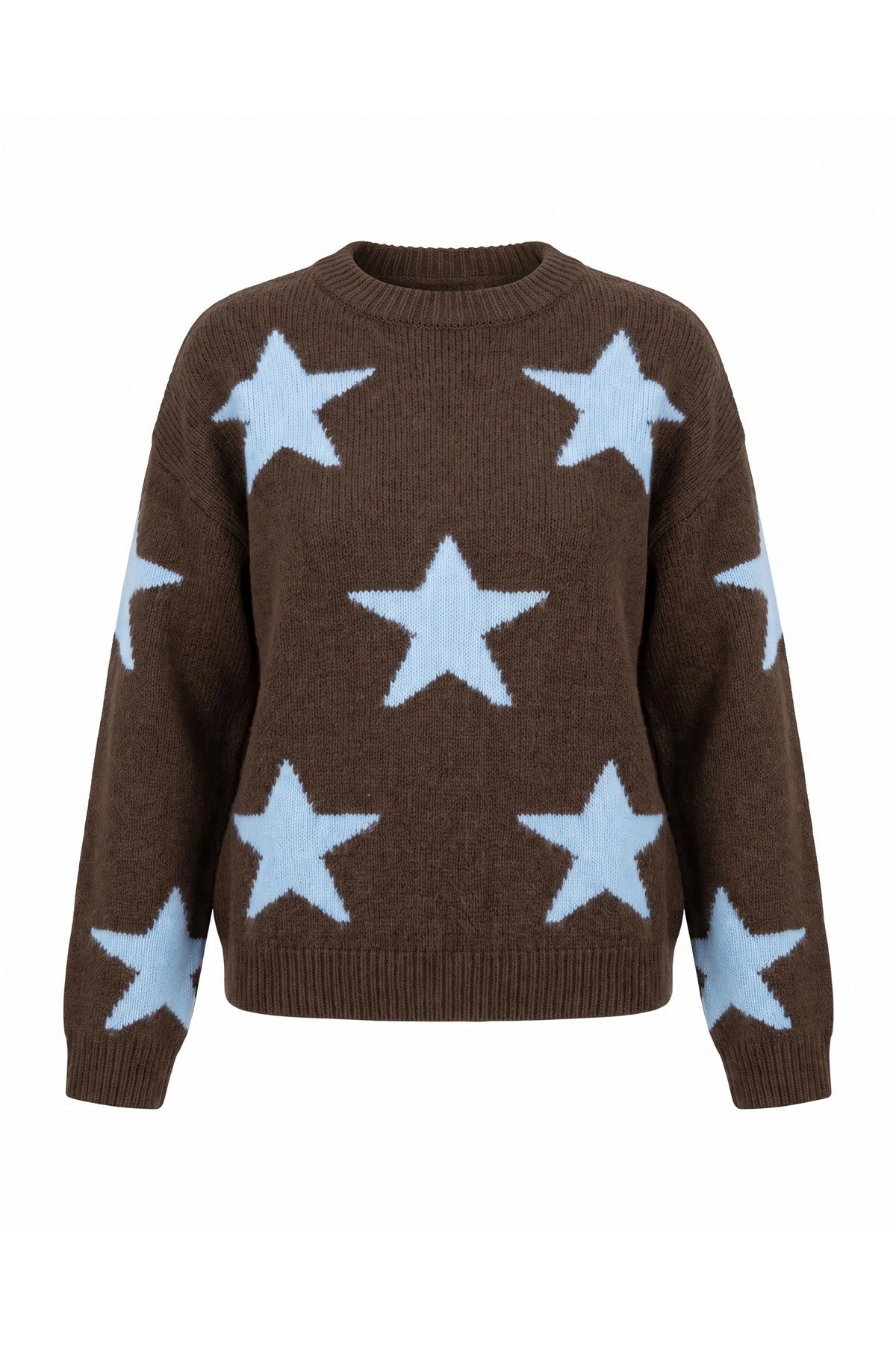 Womens Coffee Star Pattern Pullover Sweater | CicyBell