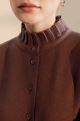 Womens Coffee Puff Cardigan Sweaters| CicyBell