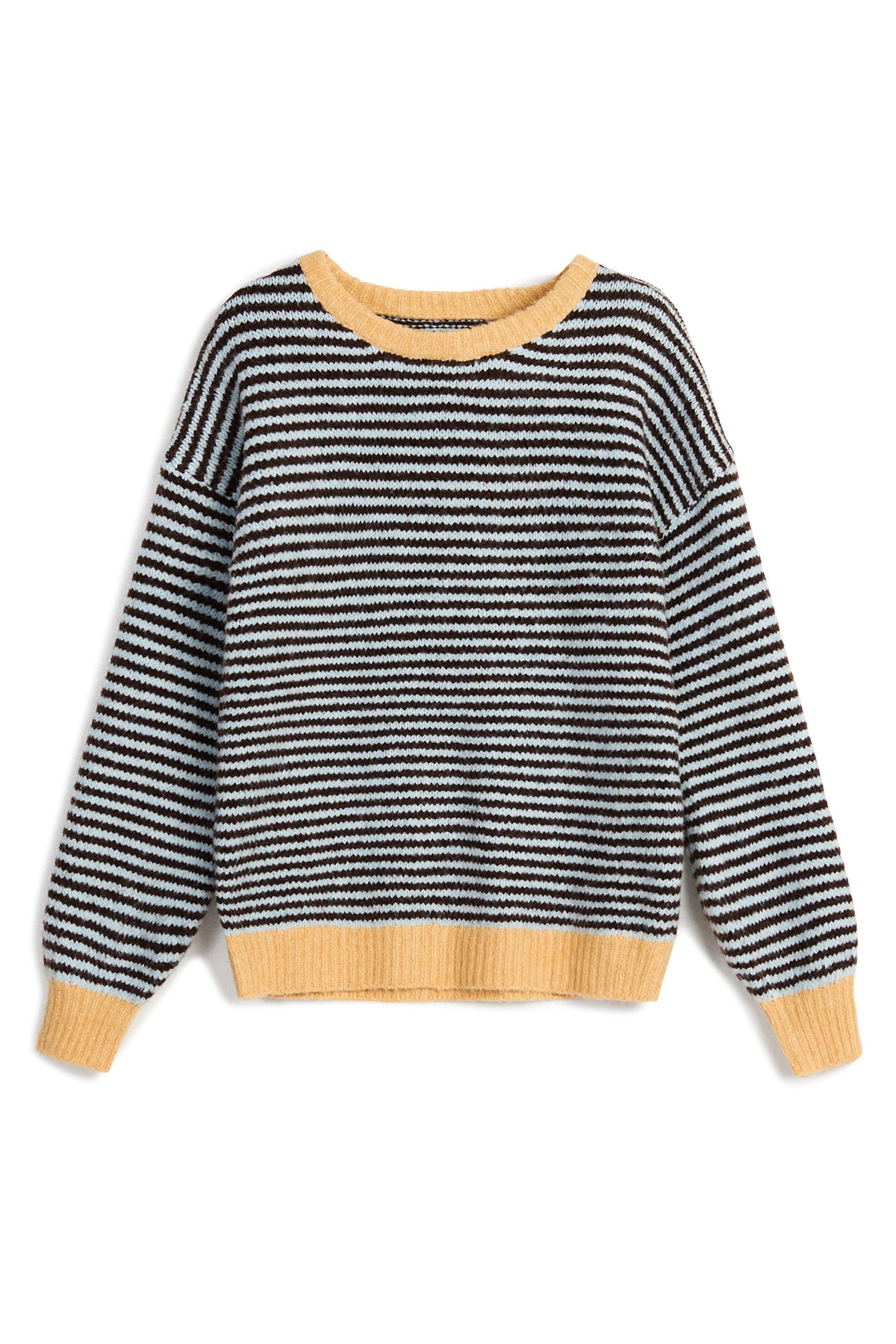 Womens Coffee Color Block Striped Sweater | CicyBell