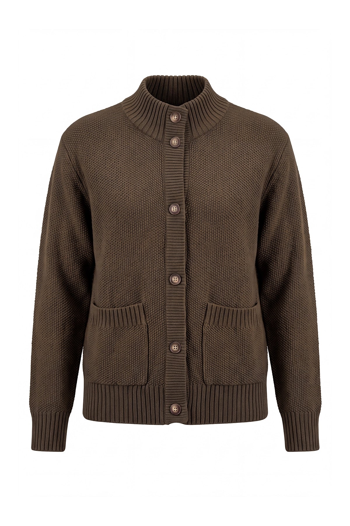 Womens Coffee Chunky Sweaters Cardigan | Cicy Bell