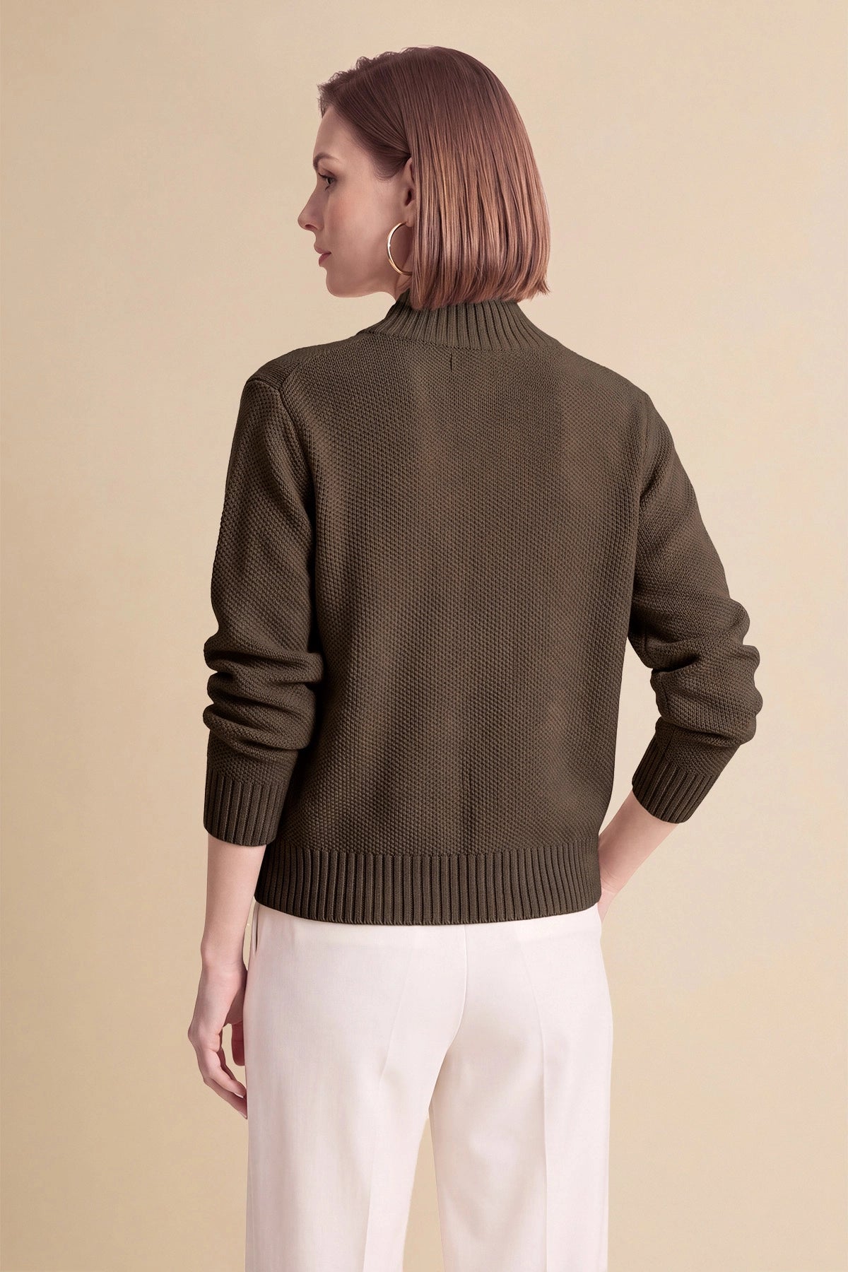 Womens Coffee Chunky Sweaters Cardigan | Cicy Bell