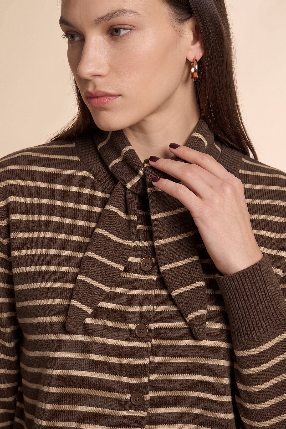 Womens Coffee Button Down Cardigans | CicyBell